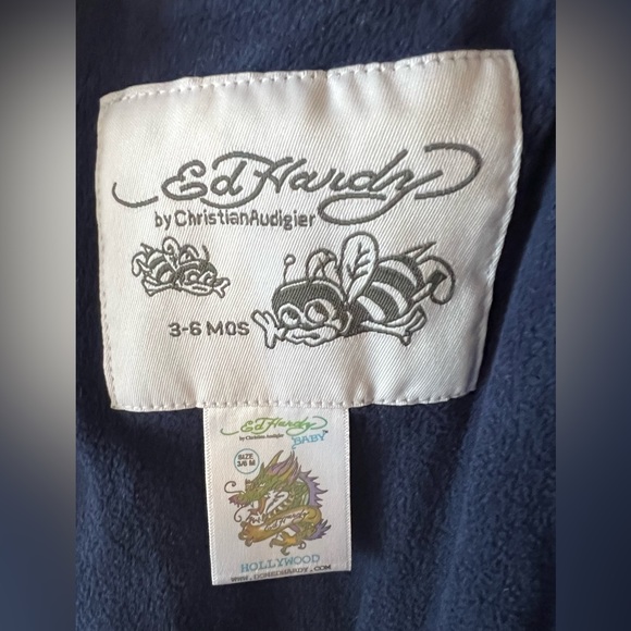NWT Ed Hardy x Christian Audigier 3-6m Navy Snowsuit - Picture 9 of 13